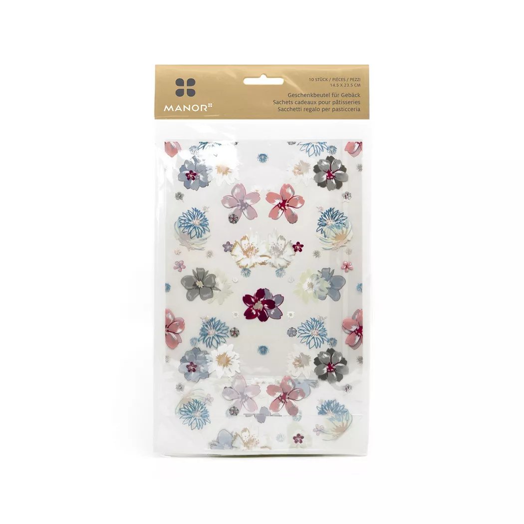 Manor - Klarsichtbeutel für Gebäck, 14.5X23.5CM, Multicolor