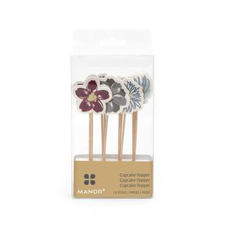 Manor Cupcake-Stickers, 12 Stück Flowers 