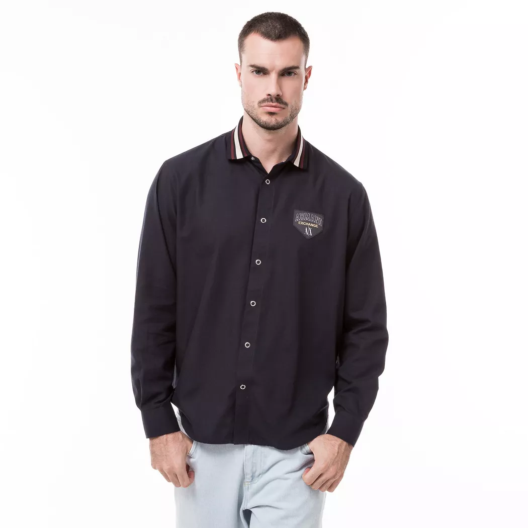 Giorgio Armani Exchange - Hemd, kurzarm, für Herren, Marine, Größe XL