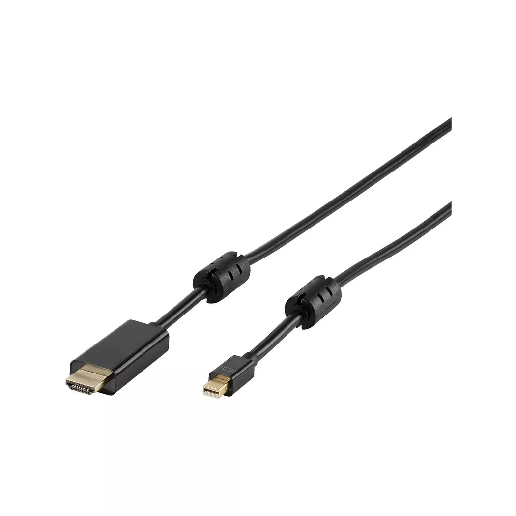 VIVANCO - Mini DisplayPort- HDMI Kabel, 1,8 m, Adapter Mini Display Port-HDMI, Black, 1.8M