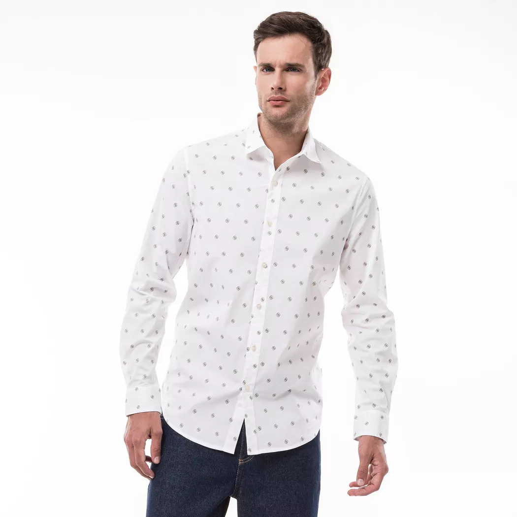 Guess - Hemd, langarm, für Herren, Ecru, Größe XL