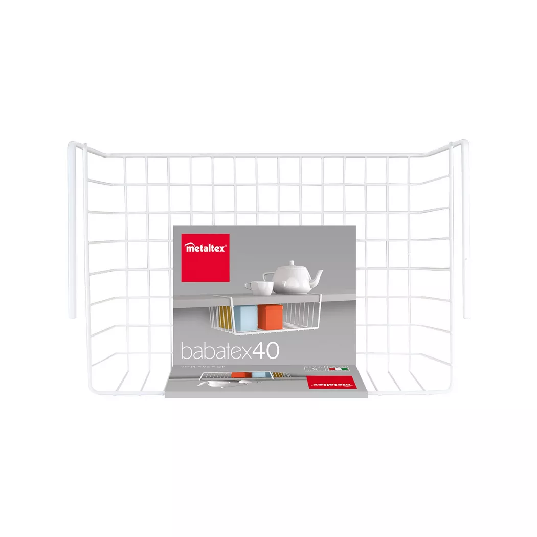 Metaltex - Panier d'armoire, 40x26x14cm, Blanc