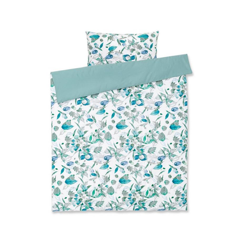 FAZZINI Taie d'oreiller en satin à motif de feuilles  