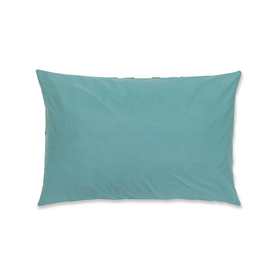 FAZZINI Taie d'oreiller en satin à motif de feuilles  