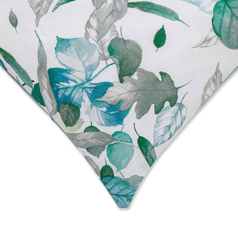 FAZZINI Taie d'oreiller en satin à motif de feuilles  