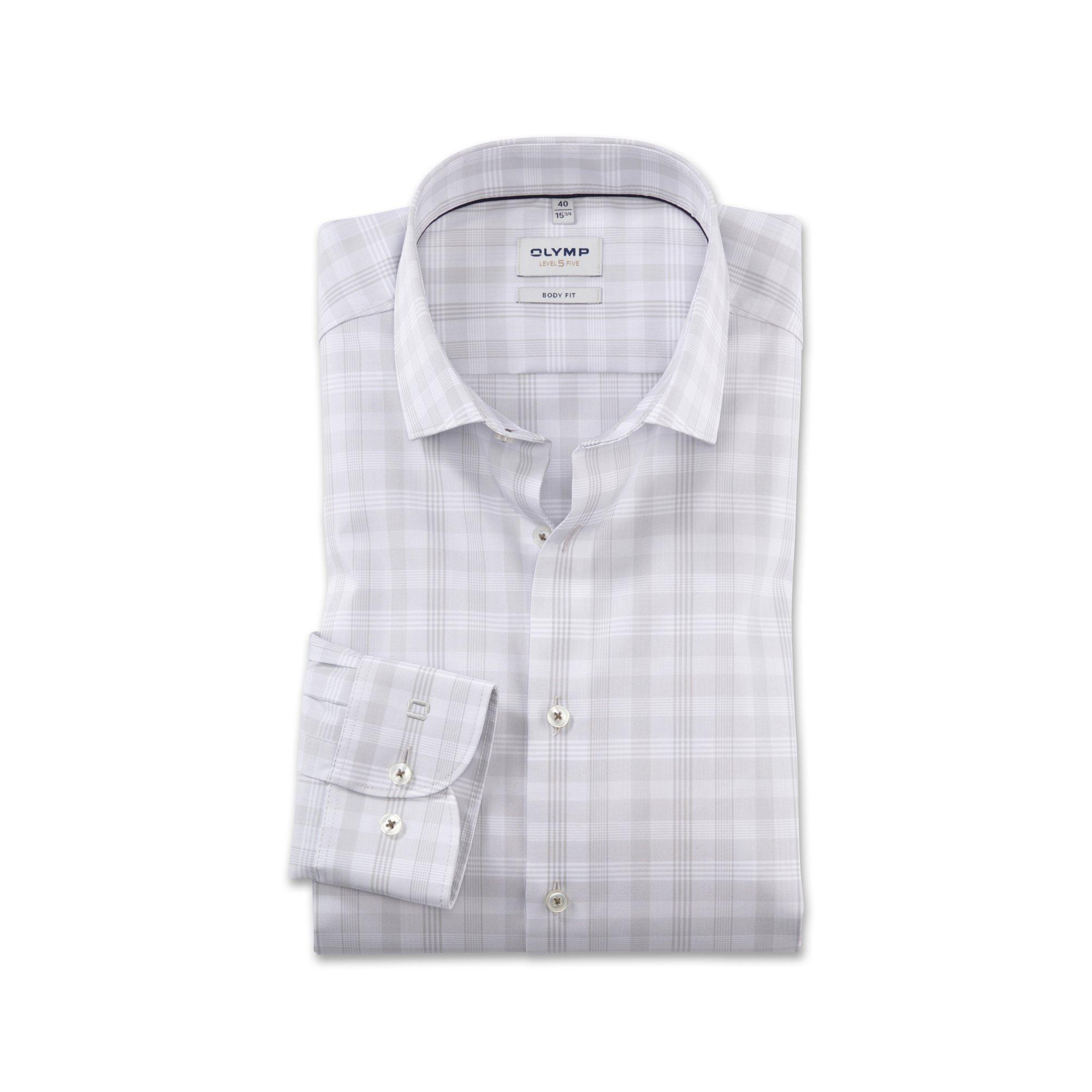 Image of Hemd, Body Fit, Langarm Herren Grau 43