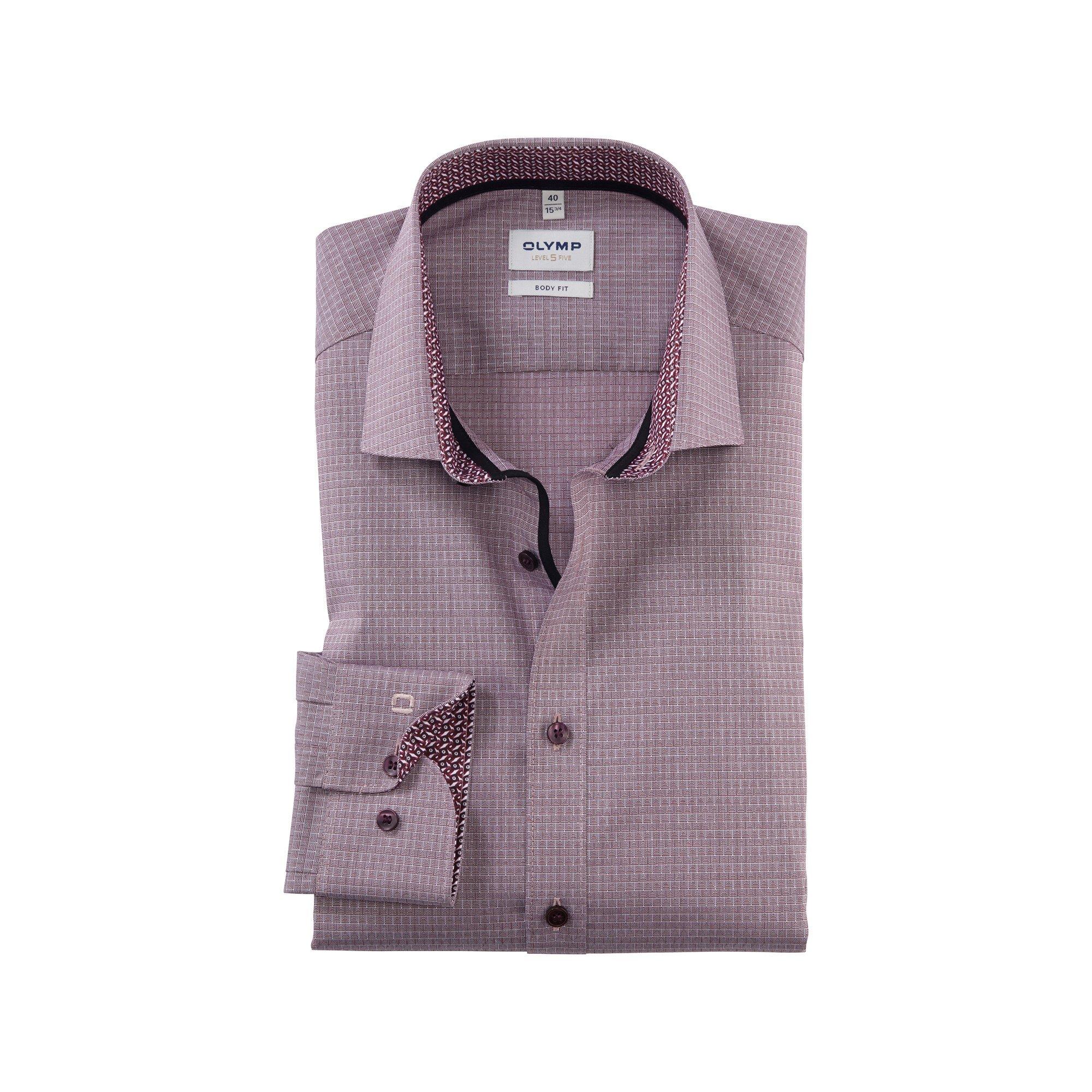 Image of Hemd, Body Fit, Langarm Herren Rot 44