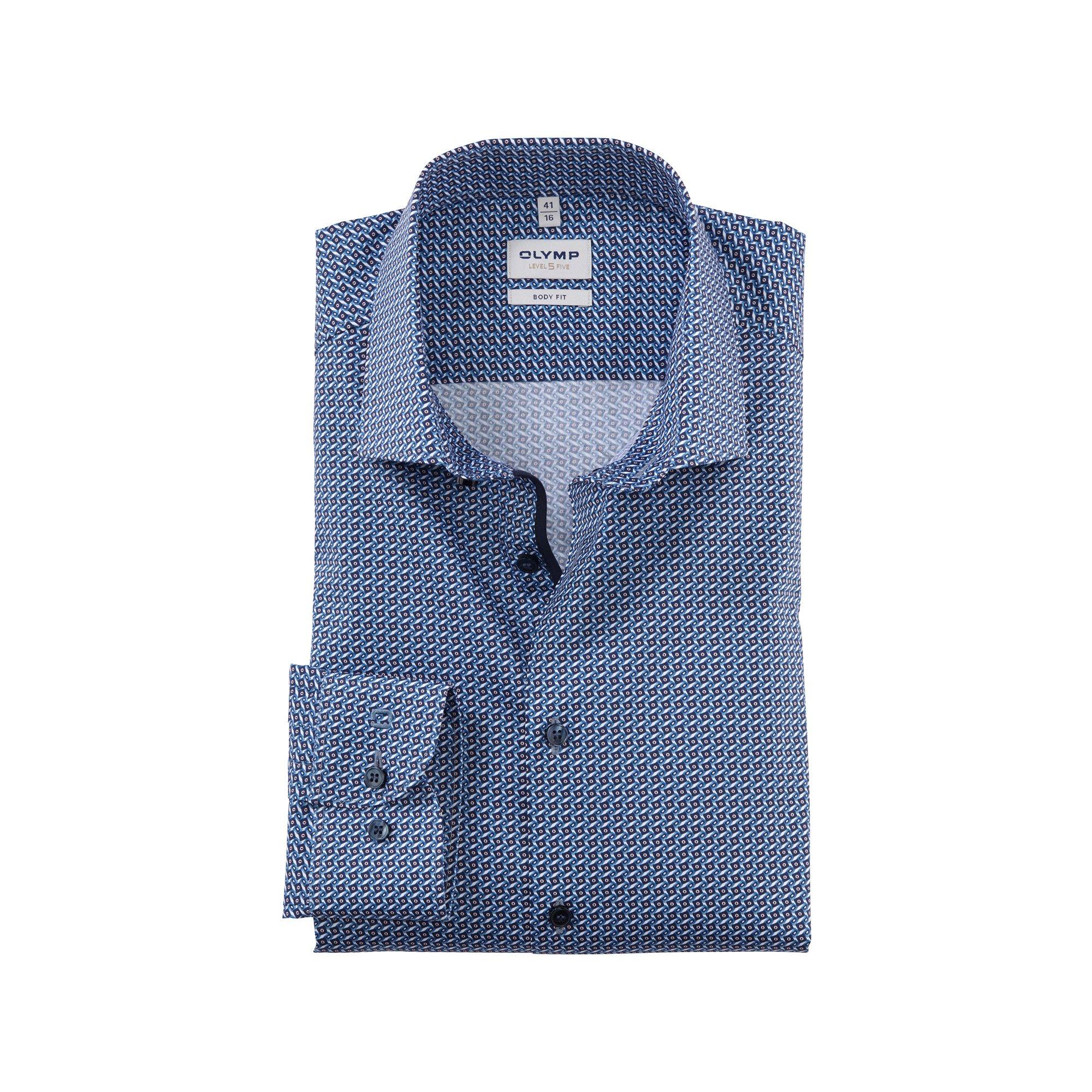 Image of Hemd, Body Fit, Langarm Herren Blau 44