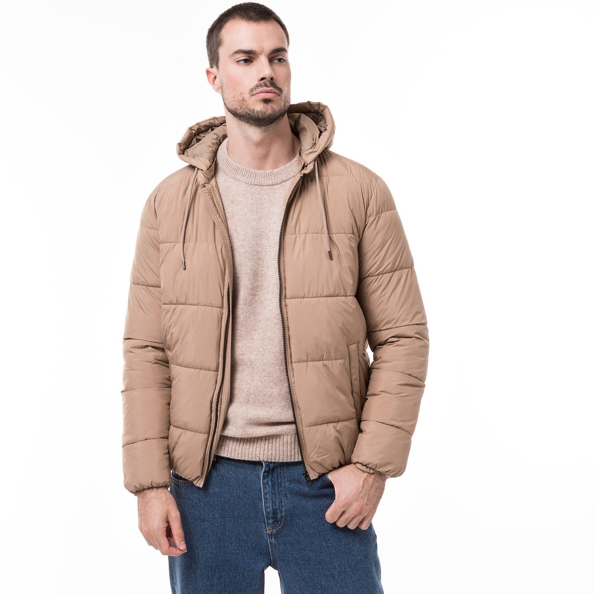 Image of Steppjacke Mit Kapuze Herren Beige L