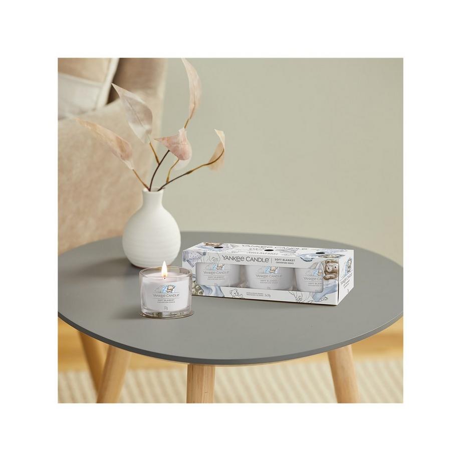 Yankee Candle Signature Bougie parfumée en verre Soft Blanket 