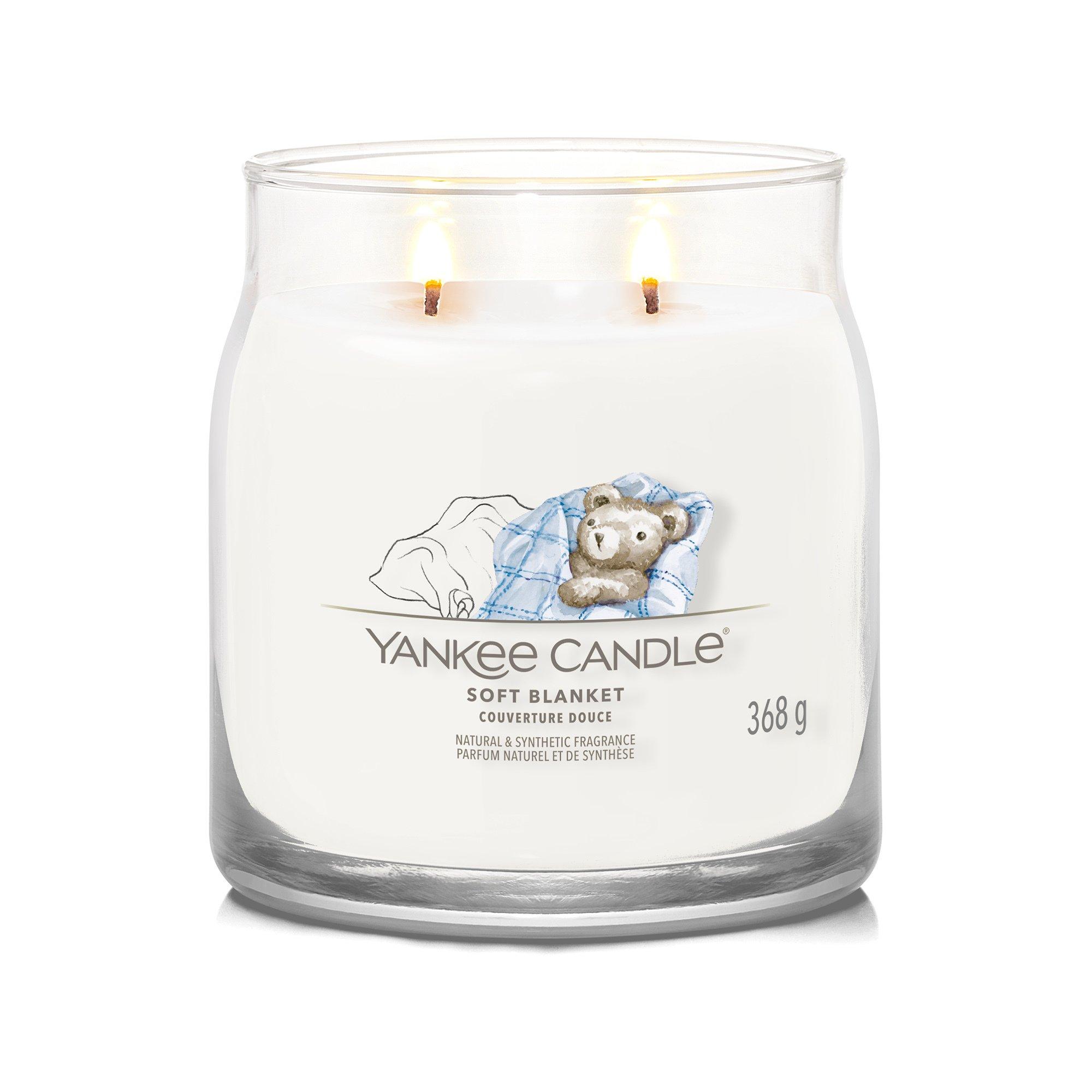 Yankee Candle Signature Bougie parfumée en verre Soft Blanket 