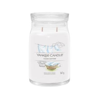 Yankee Candle Signature Bougie parfumée en verre Clean Cotton 