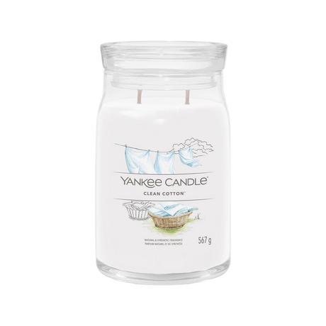 Yankee Candle Signature Bougie parfumée en verre Clean Cotton 