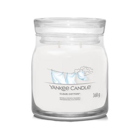 Yankee Candle Signature Bougie parfumée en verre Clean Cotton 