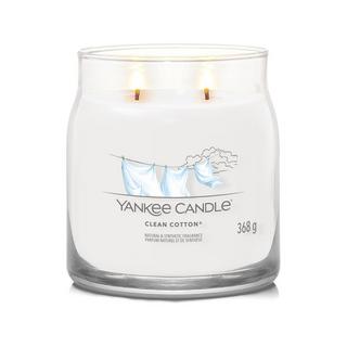 Yankee Candle Signature Bougie parfumée en verre Clean Cotton 