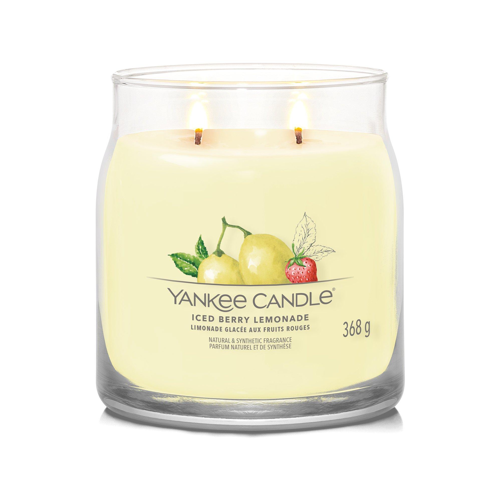 Yankee Candle Signature Bougie parfumée en verre Iced Berry Lemonade 