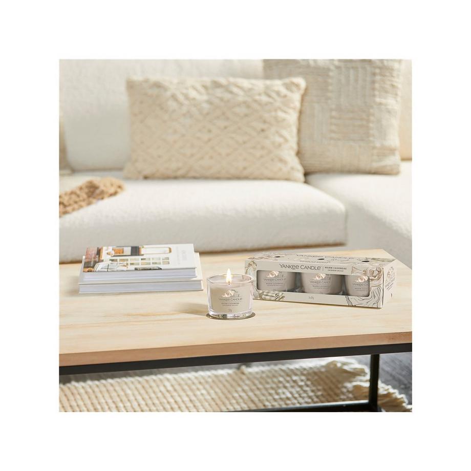 Yankee Candle Signature Bougie parfumée en verre Warm Cashmere 