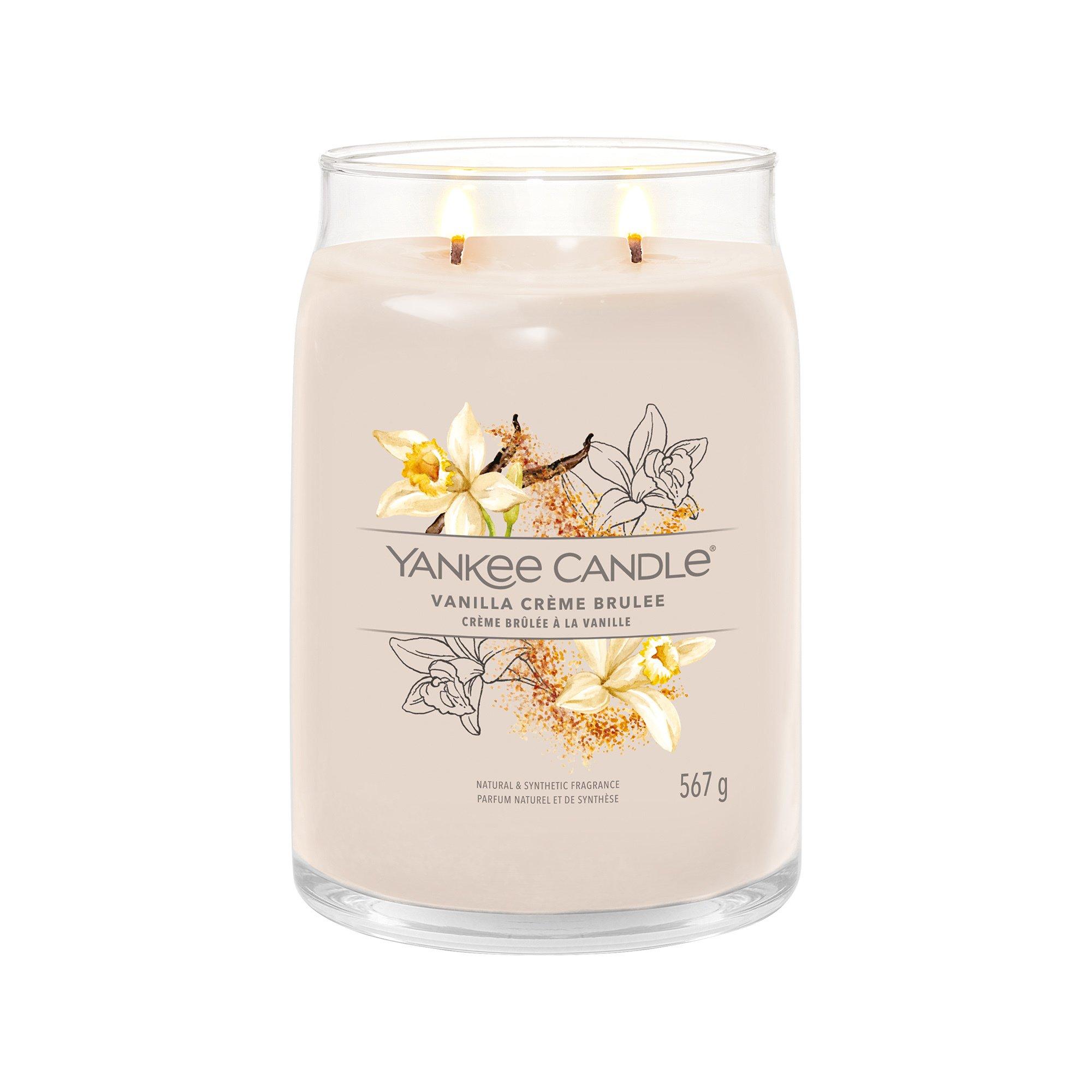 Yankee Candle Signature Bougie parfumée en verre Vanilla Crème Brûlée 