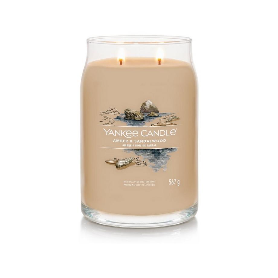 Yankee Candle Signature Candela profumata in vetro Amber & Sandalwood 