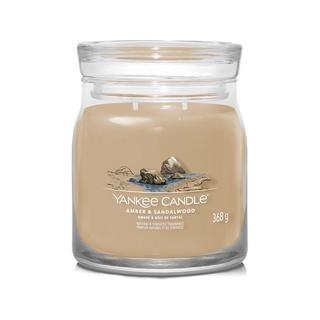 Yankee Candle Signature Bougie parfumée en verre Amber & Sandalwood 