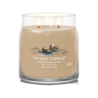 Yankee Candle Signature Bougie parfumée en verre Amber & Sandalwood 