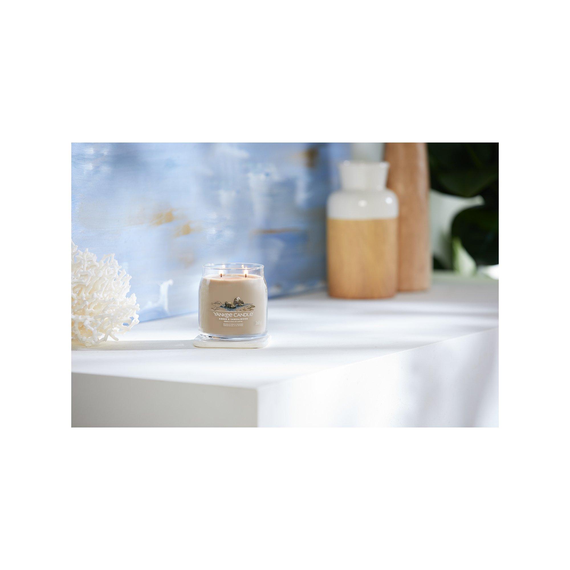 Yankee Candle Signature Bougie parfumée en verre Amber & Sandalwood 
