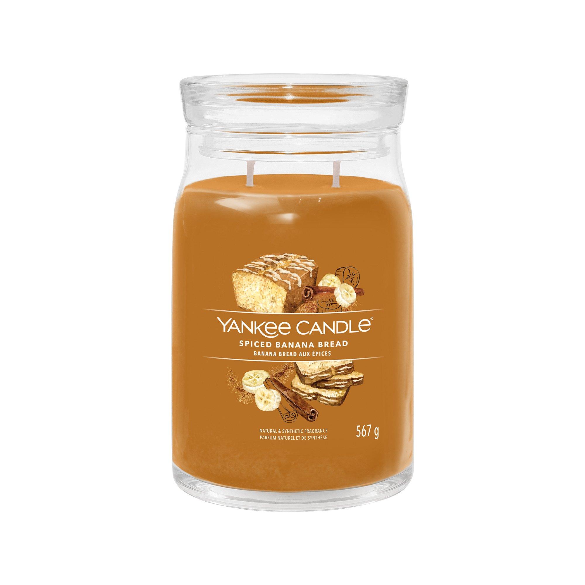 Yankee Candle Signature Bougie parfumée en verre Spiced Banana Bread 