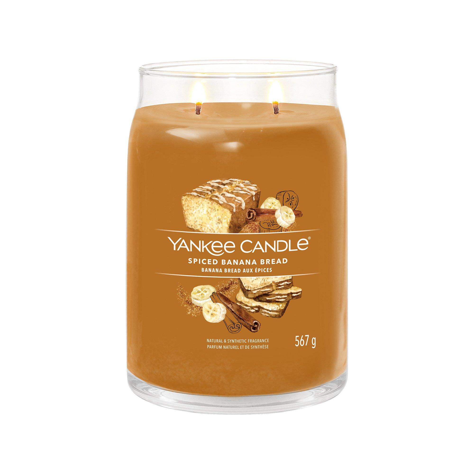 Yankee Candle Signature Bougie parfumée en verre Spiced Banana Bread 