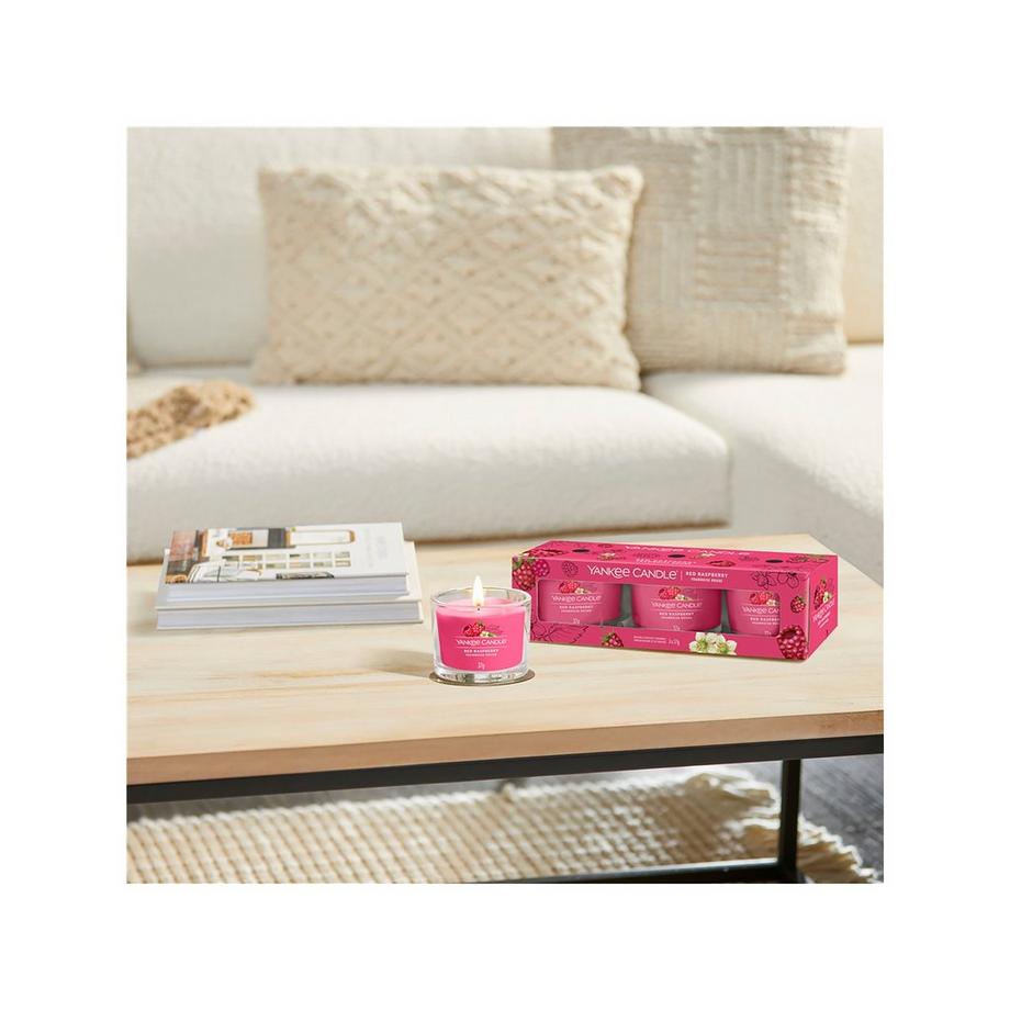 Yankee Candle Signature Bougie parfumée en verre Red Raspberry 