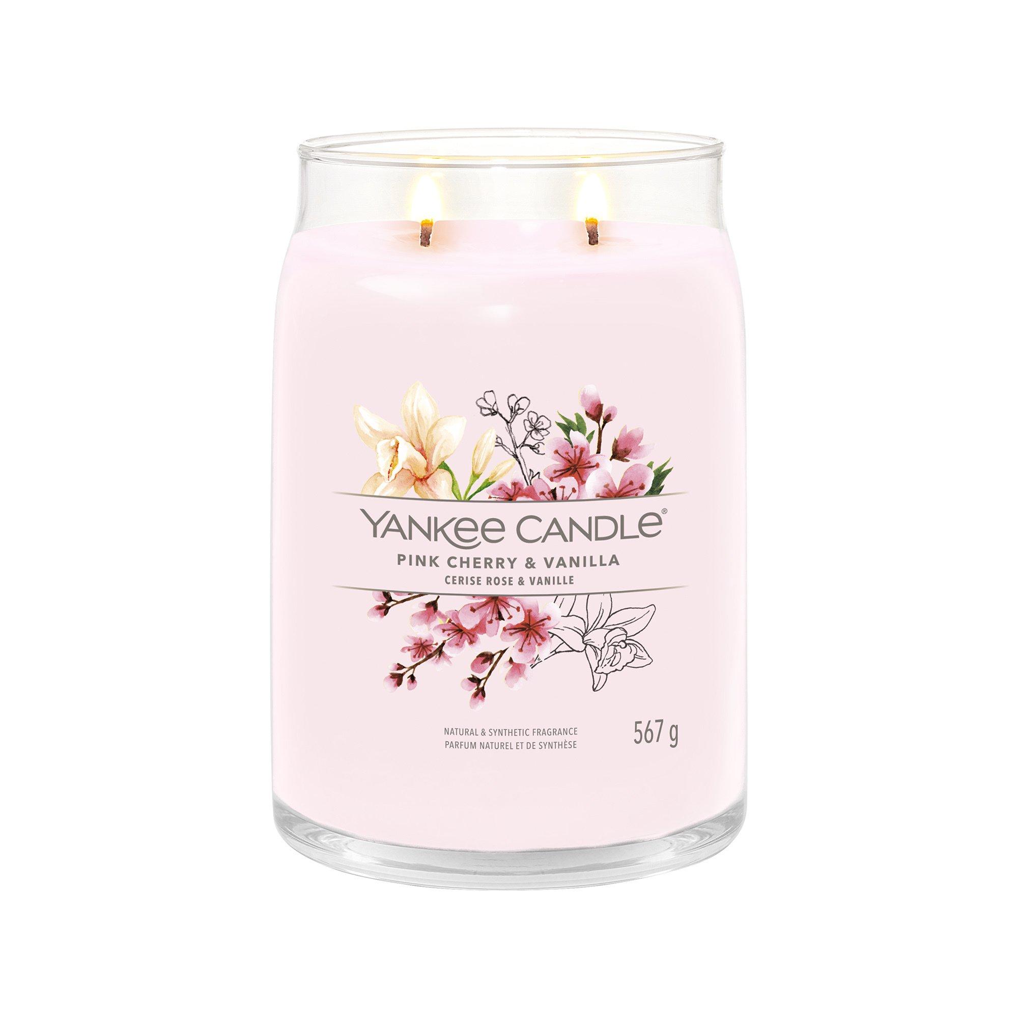 Yankee Candle Signature Bougie parfumée en verre Pink Cherry & Vanilla 