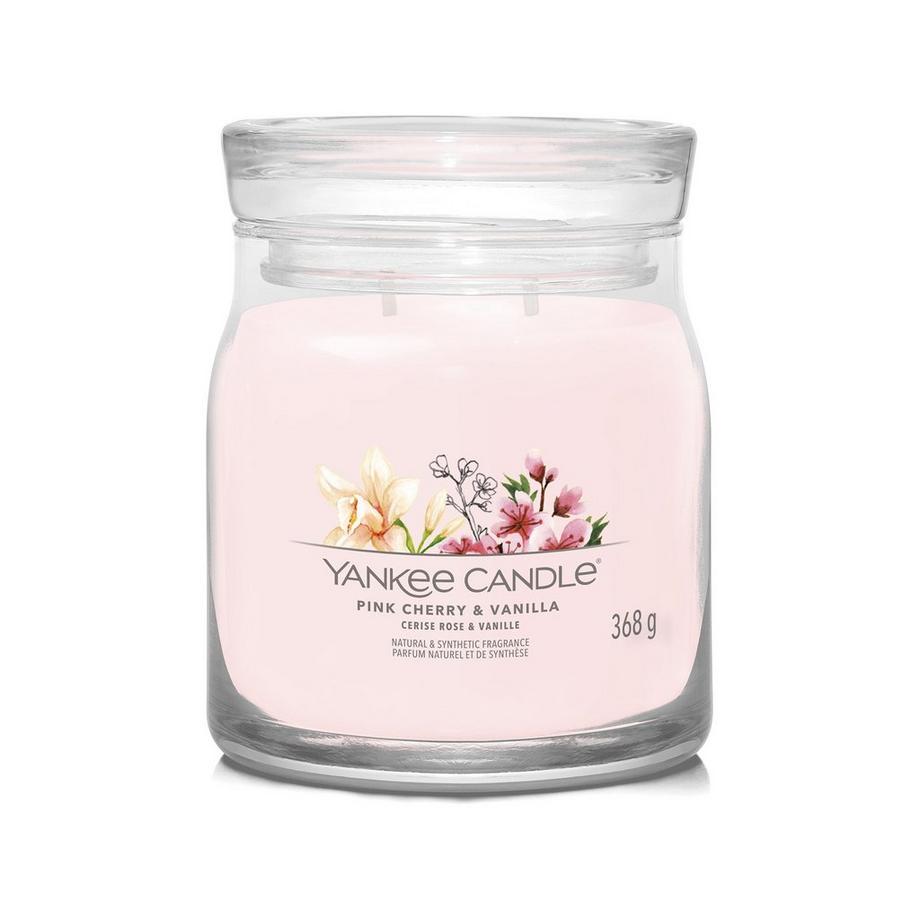 Yankee Candle Signature Bougie parfumée en verre Pink Cherry & Vanilla 