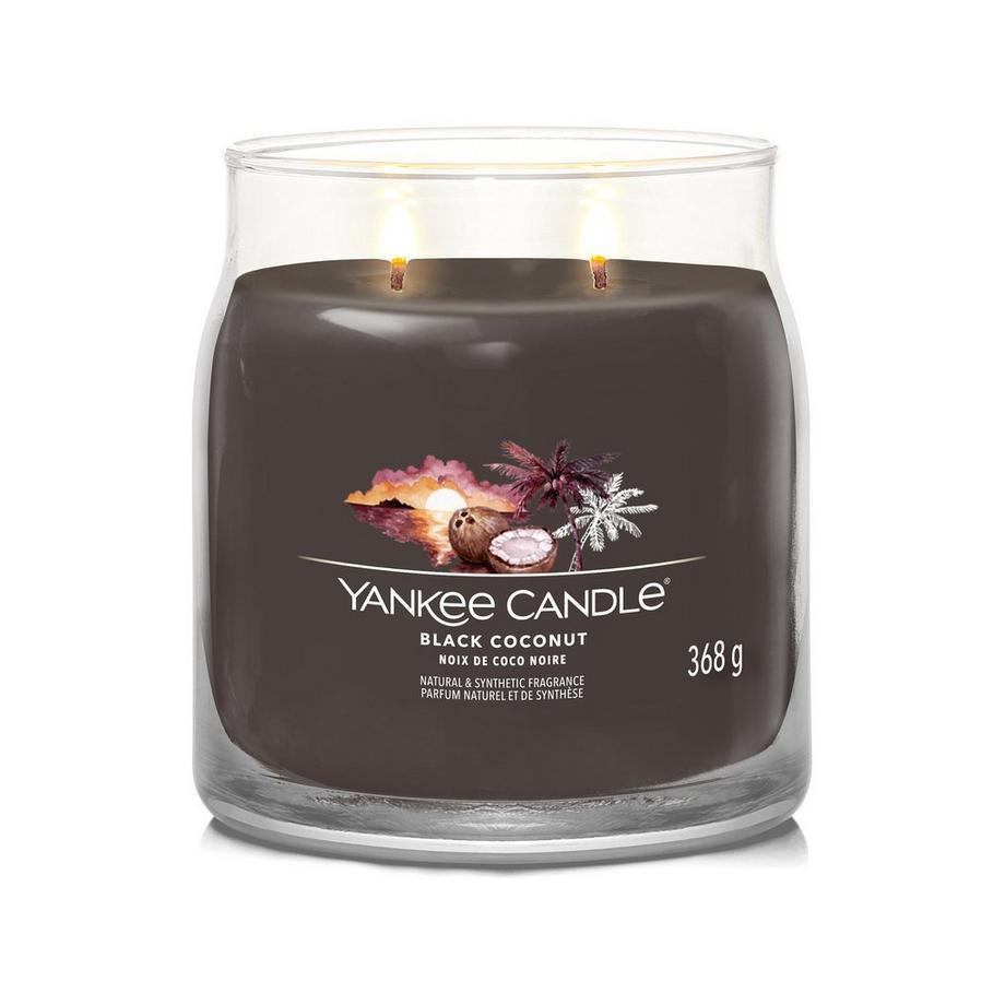 Yankee Candle Signature Bougie parfumée en verre Black Coconut 