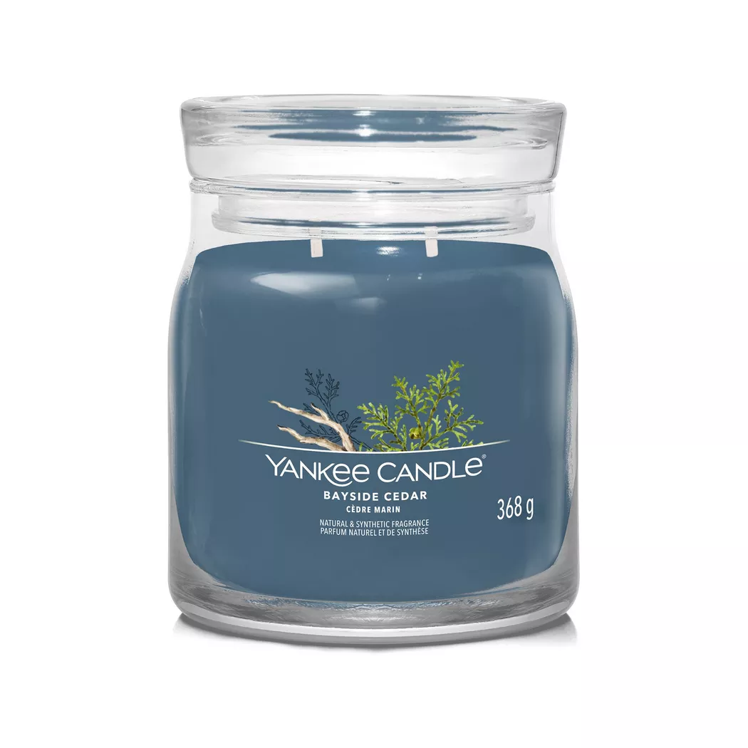 Yankee Candle Signature - Bougie parfumée en verre, 368 g, Bleu Acier