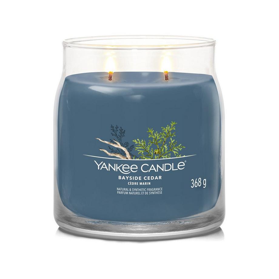 Yankee Candle Signature Bougie parfumée en verre Bayside Cedar 