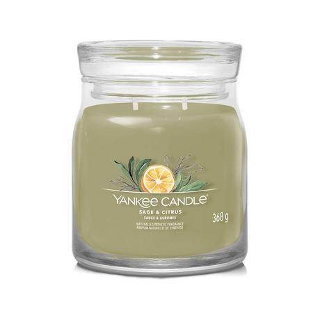 Yankee Candle Signature Bougie parfumée en verre Sage & Citrus 