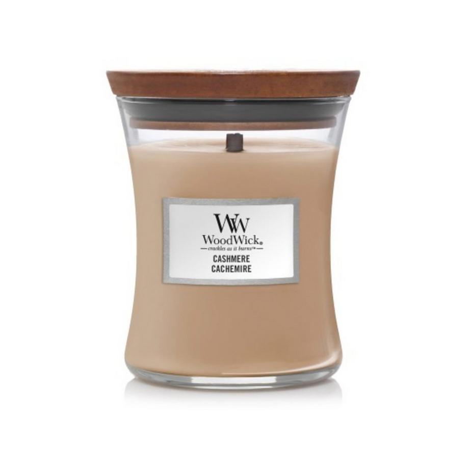 WoodWick Candela profumata in vetro Cashmere 