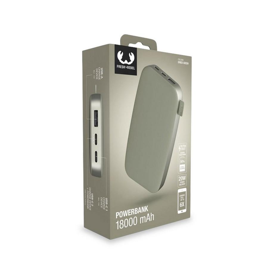 FRESH'N REBEL 18000 mAh USB-C  -  Ultra Fast Charging & 20W PD Powerbank 