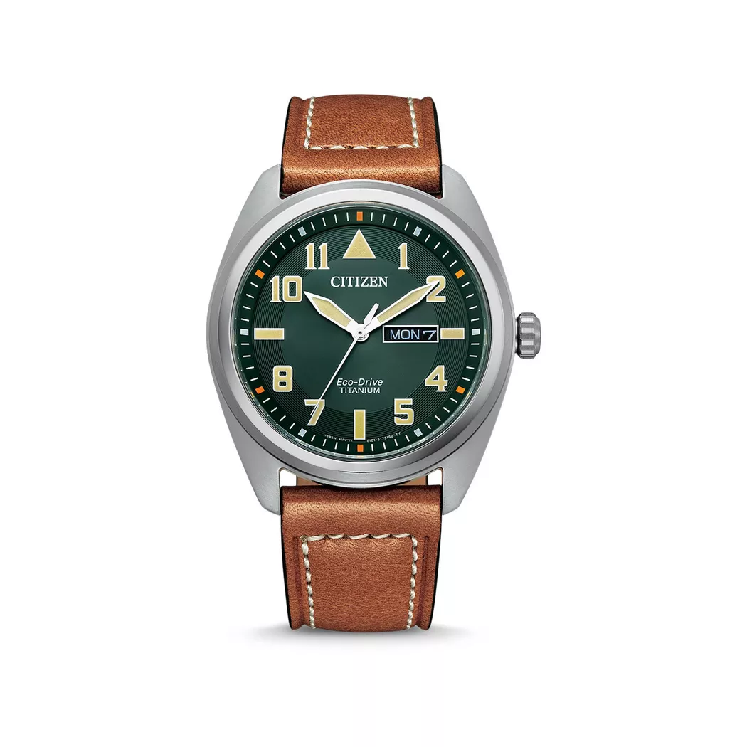 Citizen - Analoguhr, EcoDrive, 42mm, Braun