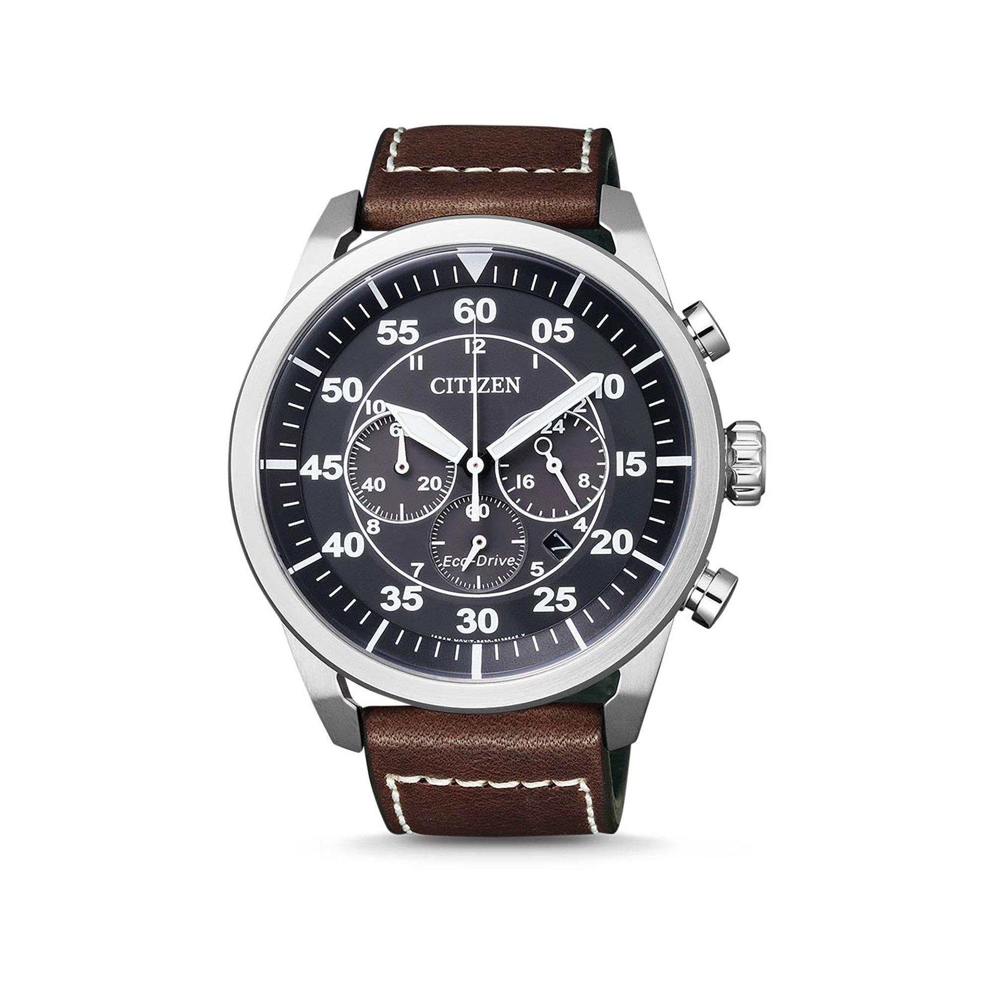 Image of Chronograph Uhr Herren Braun 45mm