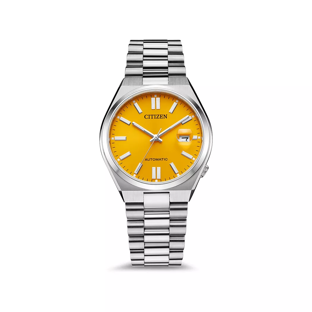 Automatikuhr CITIZEN "TSUYOSA 60h", silber (silberfarben, schwarz), Armbanduhren, Damen, Automatikuhr, Armbanduhr, Damenuhr, Herrenuhr, Edelstahlarmband, Saphirglas, Datum