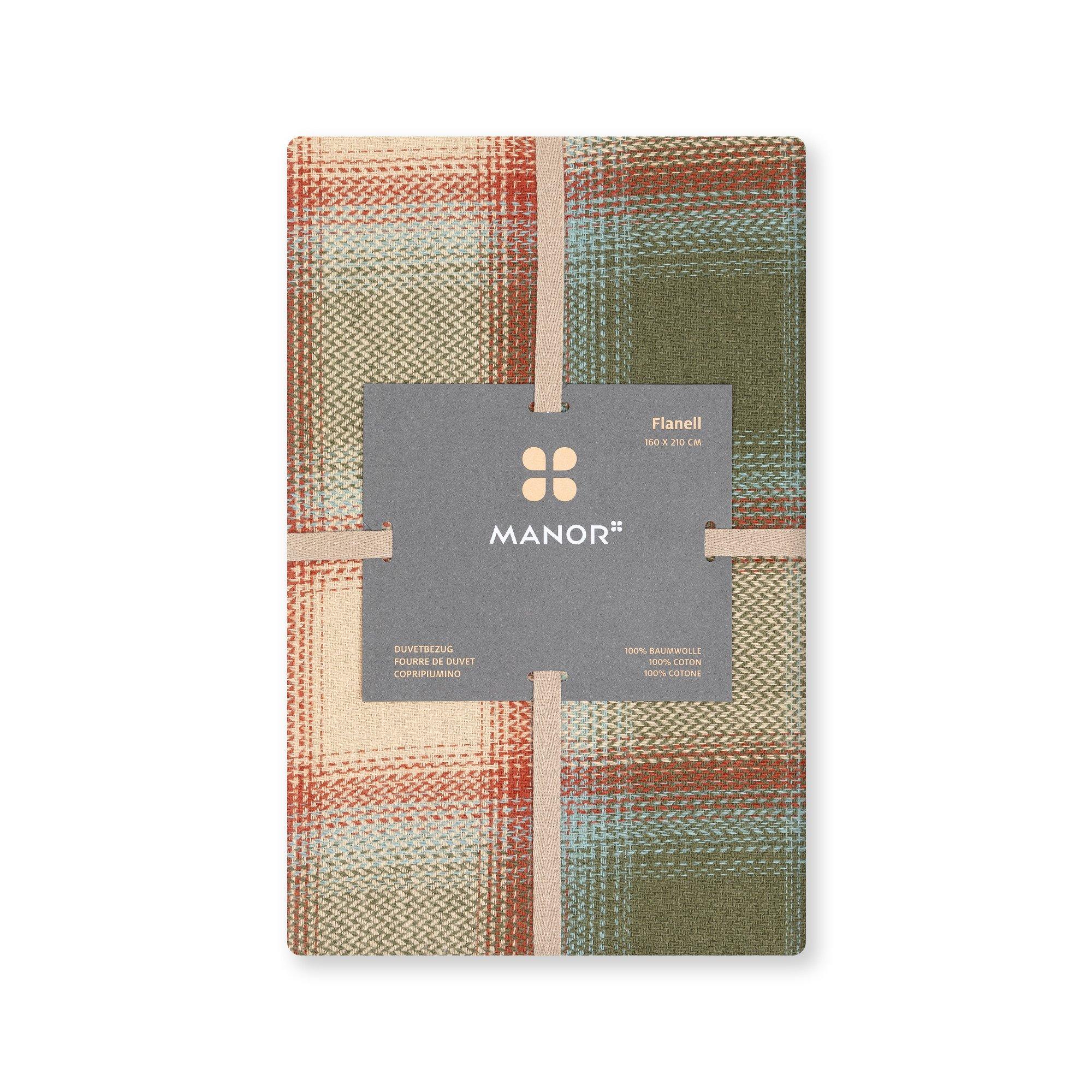 Manor Norwich Housse de Couette en Flanelle à Carreaux  
