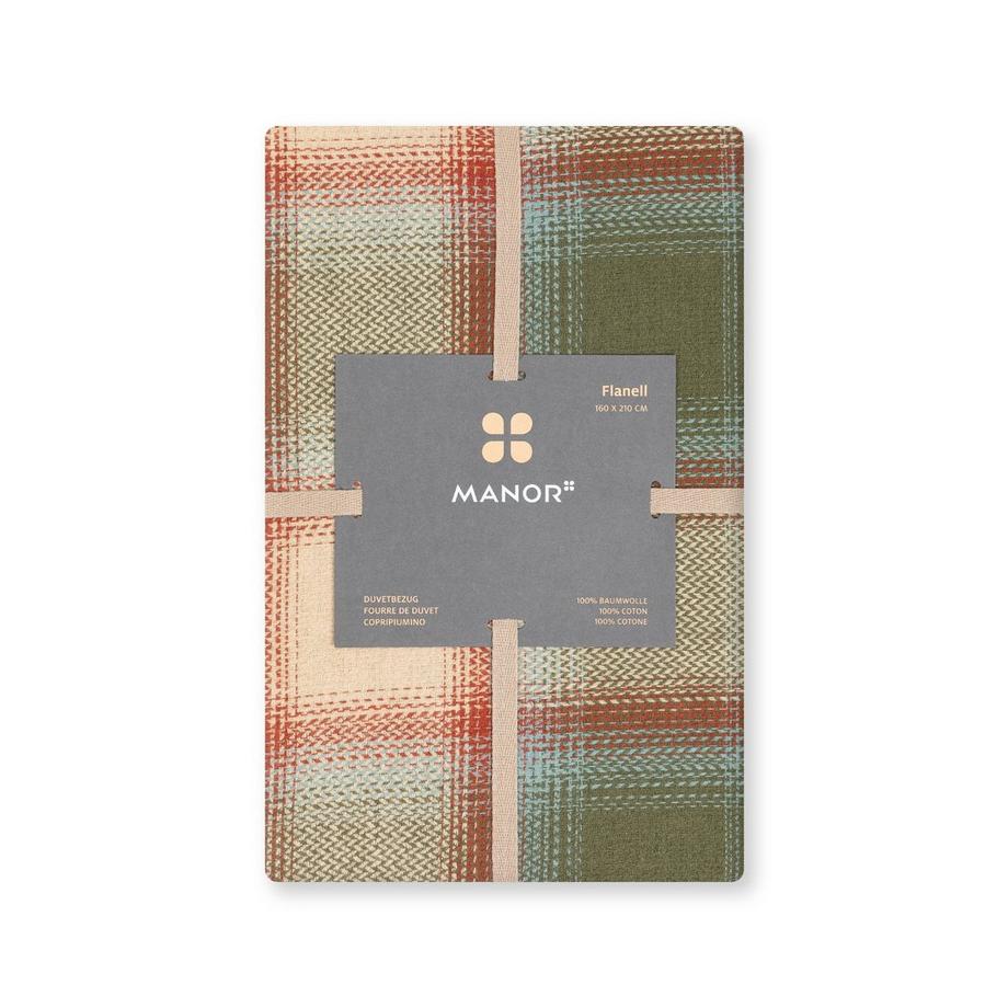 Manor Norwich Housse de couette en flanelle à carreaux  