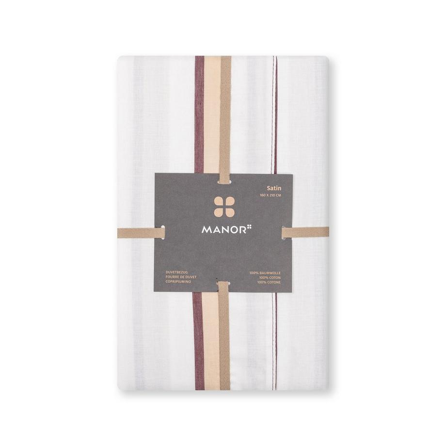 Manor Trieste Gestreifter Satin Duvetbezug  