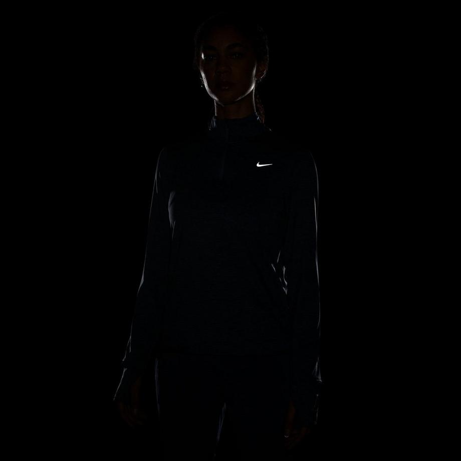 NIKE W NK SWIFT ELMNT DF UV HZ TOP T-shirt, col rond, manches longues 