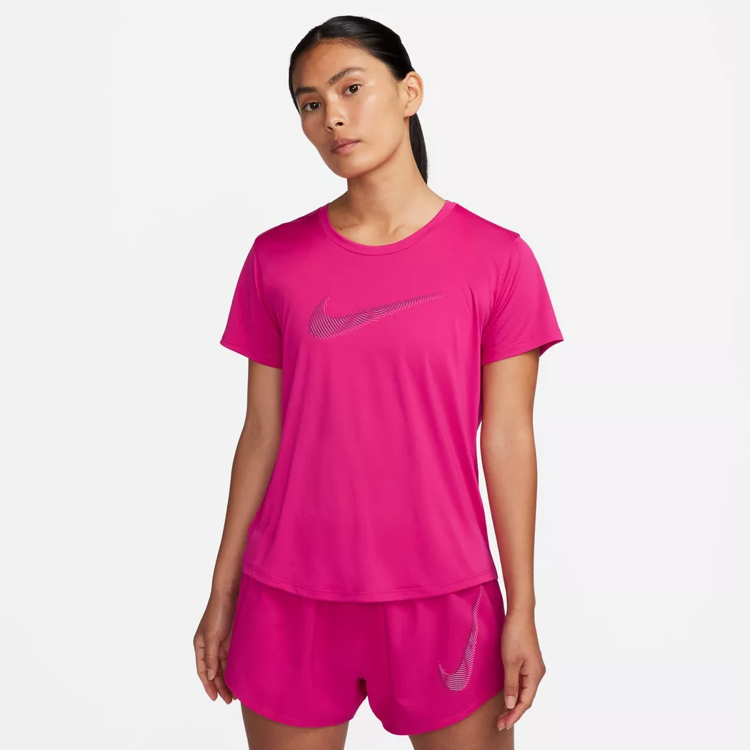 Nike W Nk Df Swoosh Hbr Ss Top T-Shirt Pink L