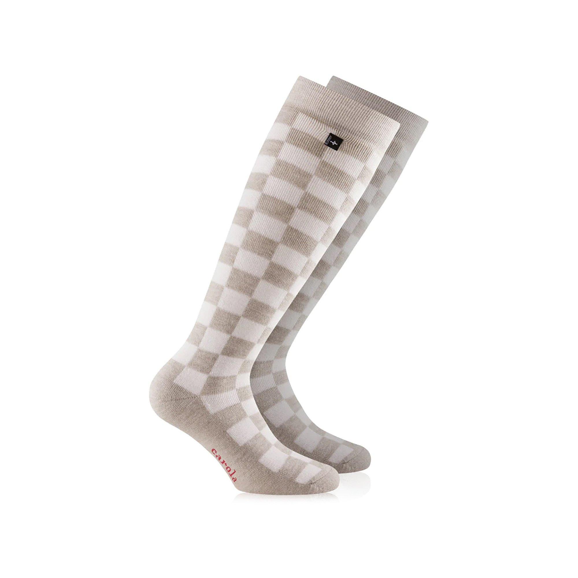 Image of Knielange Skisocken Herren Beige 36-38