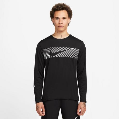 NIKE M NK DF UV MILER TOP LS FLASH T-shirt girocollo, maniche lunghe 