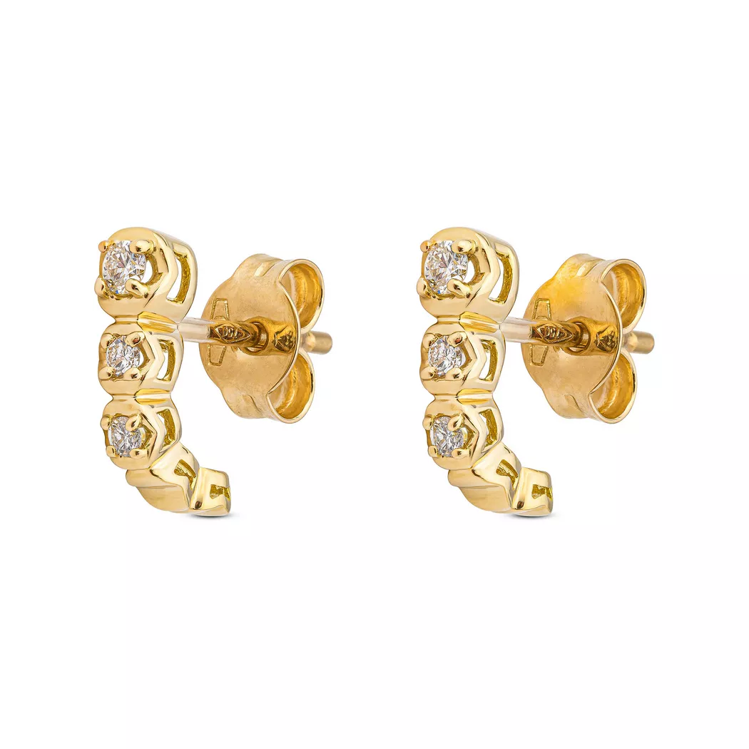 Sergio Ferris - Ohrringe, Boucles clous or 18kt, One Size, Gelbgold
