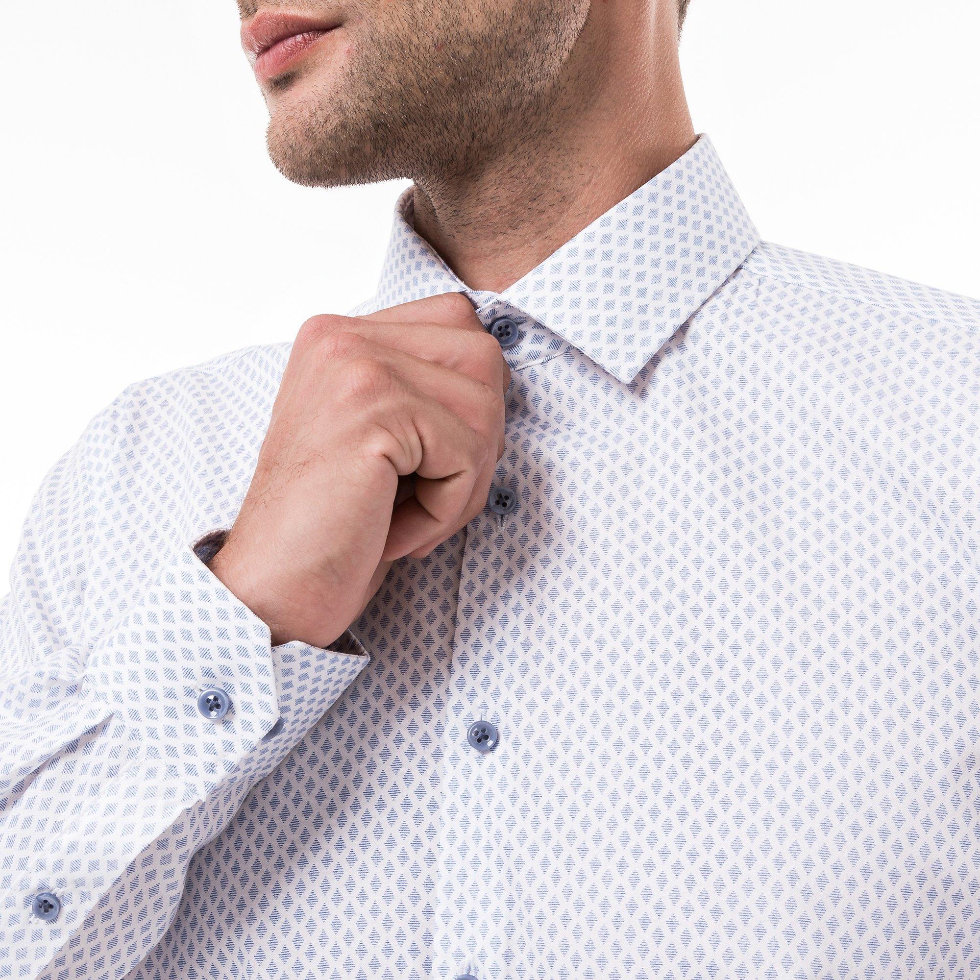 Manor Man Camicia Body Fit Maniche Lunghe Fantasia All-over  