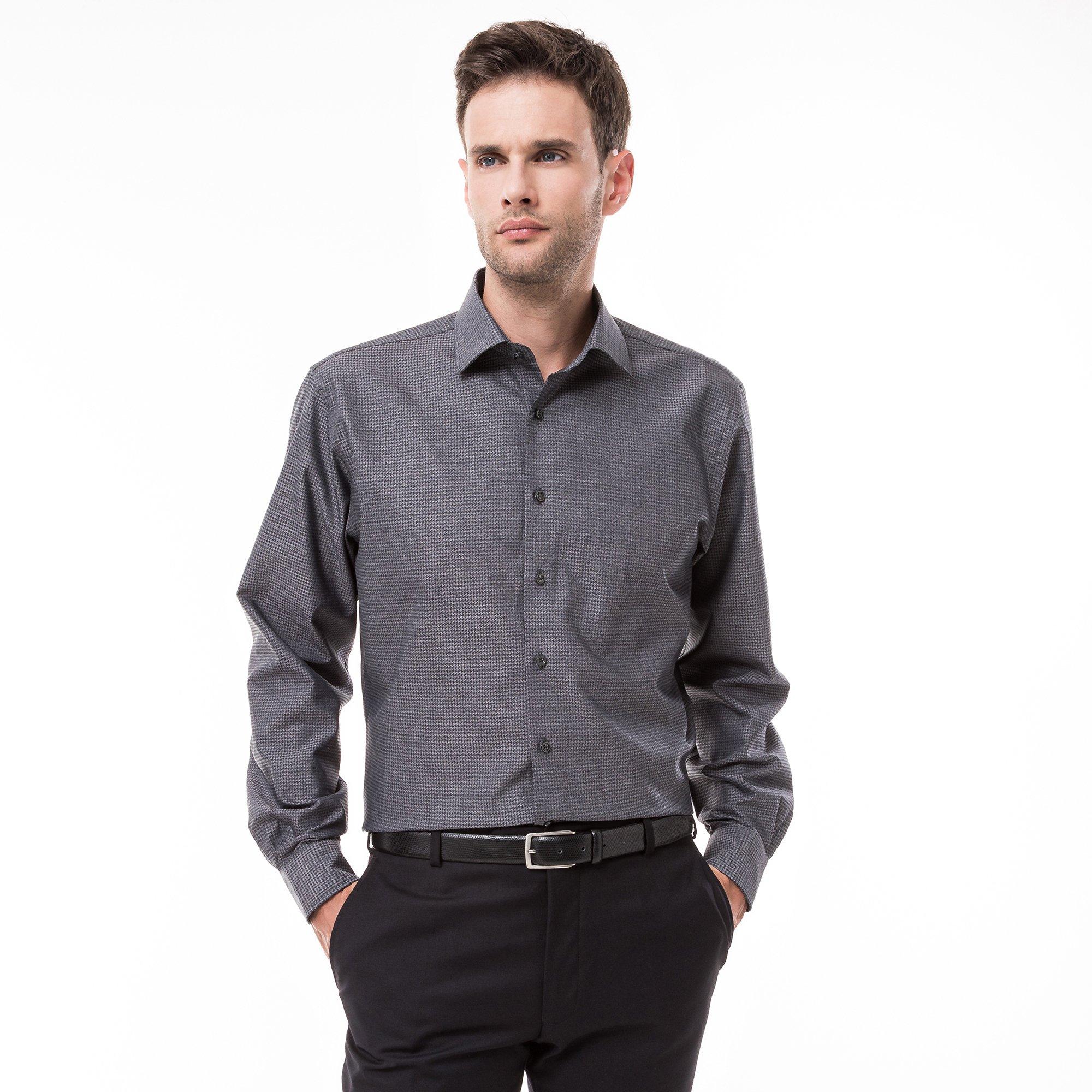 Image of Hemd, Classic Fit, Langarm Herren Anthrazit M